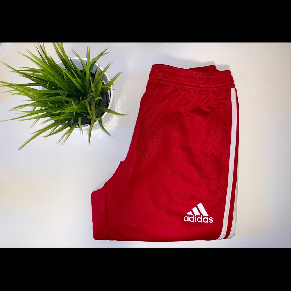 adidas joggers Red and White stripes
